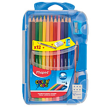 Цветные карандаши Maped "Color Peps" + точилка + ластик + простой карандаш, 12 цветов