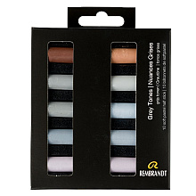 Набор мягкой пастели "Rembrandt Half Pastel", 10 цветов, серые тона