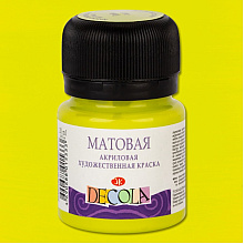 Краска акриловая матовая "Декола", 734 лайм, 20 мл., банка