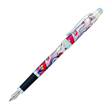 Ручка перьевая "Botanica Red Hummingbird Vine", F, серебристый, красный, патрон черный