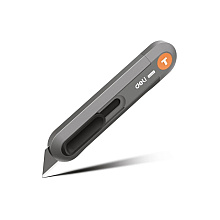 Нож строительный Deli HS HT4008C, 135x30 мм, трапеция, Soft Touch, оранжевый