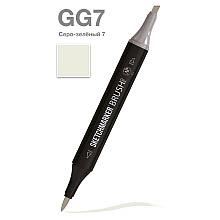 Маркер перманентный двусторонний "Sketchmarker Brush", GG7 серо-зеленый 7