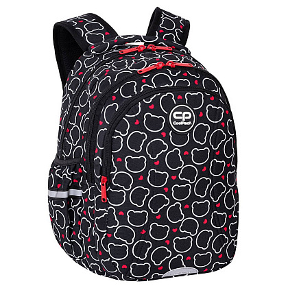 Рюкзак школьный CoolPack "Bear", S, черный, белый