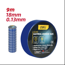 Изолента ПВХ Deli YS EDL5265, 18 мм x 10 м, 130 мкм, синяя