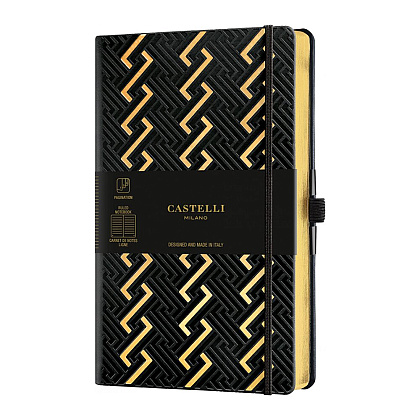 Блокнот Castelli Milano "Roman Gold", А5, 96 листов, линейка, черный, золотой