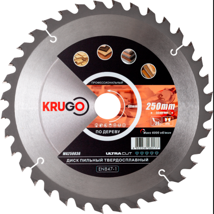Диск пильный Krugo, 250x30 мм, 36Т