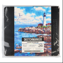 Набор карандашей цветных "Sketchmarker Морской", 24 цвета, в металлической коробке