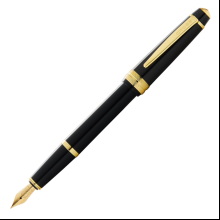 Ручка перьевая F "Bailey Light Polished Black Resin and Gold Tone", черный, золотой
