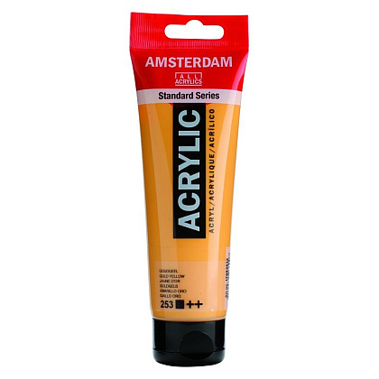 Краски акриловые "Amsterdam", 253 золотисто-желтый, 120 мл, туба
