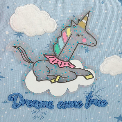 Пенал на 2 отделения "Dreams come true", голубой, розовый - 4