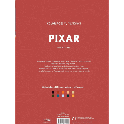 Раскраска по номерам на французском языке "Coloriages mystères Disney - Pixar" - 2