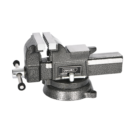 Тиски стальные Deli YS EDL2904Z, поворотные, с наковальней, 4"-100 мм