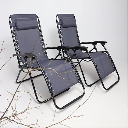 Кресло складное AksHome RELAX, ткань, серый, сталь черная - 13