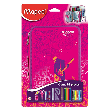 Пенал Maped "Girly", 2 отделения, с наполнением - 4