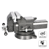 Тиски стальные Deli YS EDL2906Z, поворотные, с наковальней, 6"-150 мм - 7