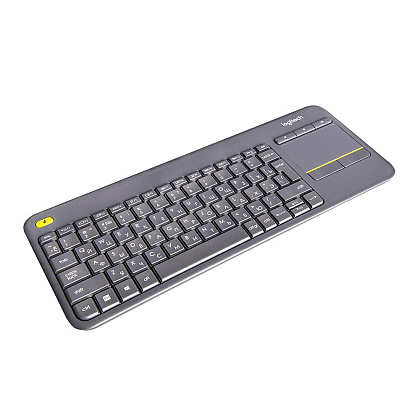 Клавиатура Logitech "Wireless Touch Keybord K400 plus", радио, беспроводная, черный
