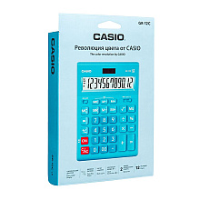Калькулятор настольный Casio "GR-12", 12-разрядный, голубой