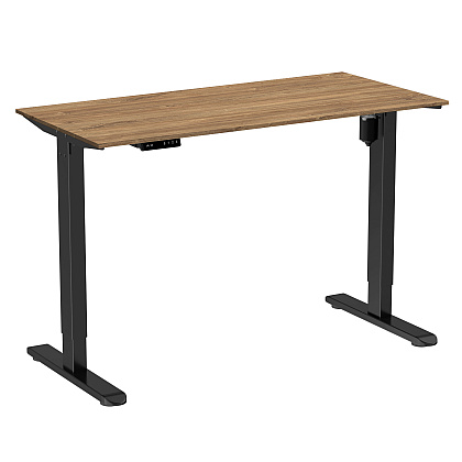 Стол с электроприводом WellDesk Light 1300x675х18 черный/дуб канзас коричневый (9116309+9072451)
