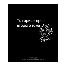 Тетрадь "На Чёрном. Литература", А5, 48 листов, линейка, черный