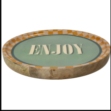 Тарелка деревянная "Enjoy", 25х25х2.5 см, разноцветный