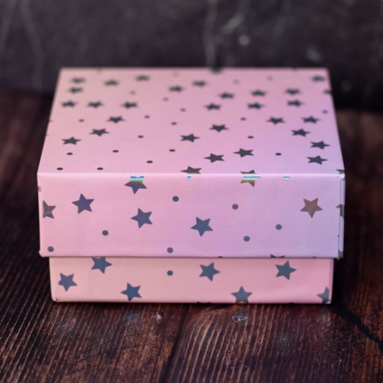 Коробка подарочная "Starry sky pink", 12х12х6 см, картон - 2