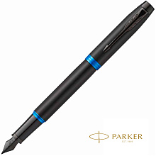 Ручка перьевая Parker "IM Vibrant Rings F315", M, черный, синий, патрон синий