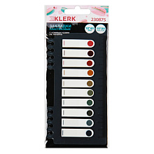 Закладки пластиковые "KLERK", 10 цветов, 20 штук, ассорти 