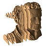 Пазл картонный 3D "Бюст Пушкин" - 2