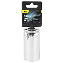 Головка торцевая шестигранная Deli YS EDQ4330 1/2", 30 мм, глубокая, серебристый