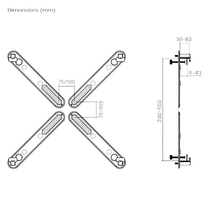Крепление для монитора Four-Arm, черный - 4