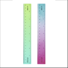 Линейка "Deli EH653", 20 см, прозрачный, ассорти градиент 