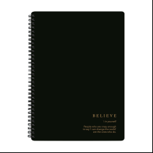 Тетрадь "Believe", A4, 96 листов, клетка, спираль сбоку, черный