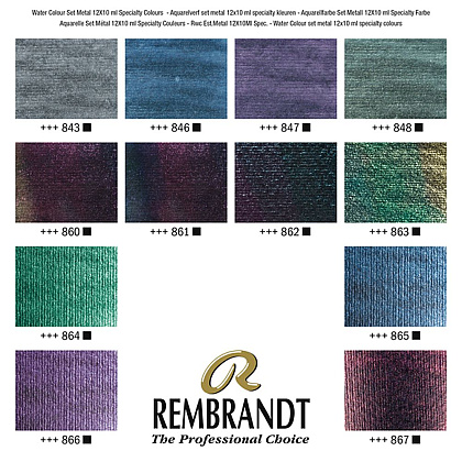 Набор красок акварельных "Rembrandt", 12 специальных цветов - 2