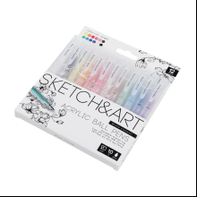 Набор ручек акриловых "Sketch&Art", 1 мм, 12 шт, ассорти