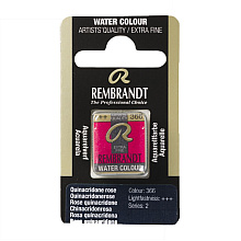 Краски акварельные "Rembrandt", 366 квинакридон розовый, кювета