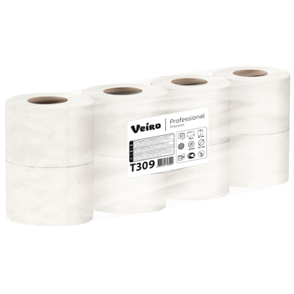 Бумага туалетная Veiro Professional Premium, 3 слоя, 8 рулонов - 7