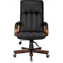 Кресло для руководителя Бюрократ T-9932WALNUT, экокожа, черный, металл, дерево