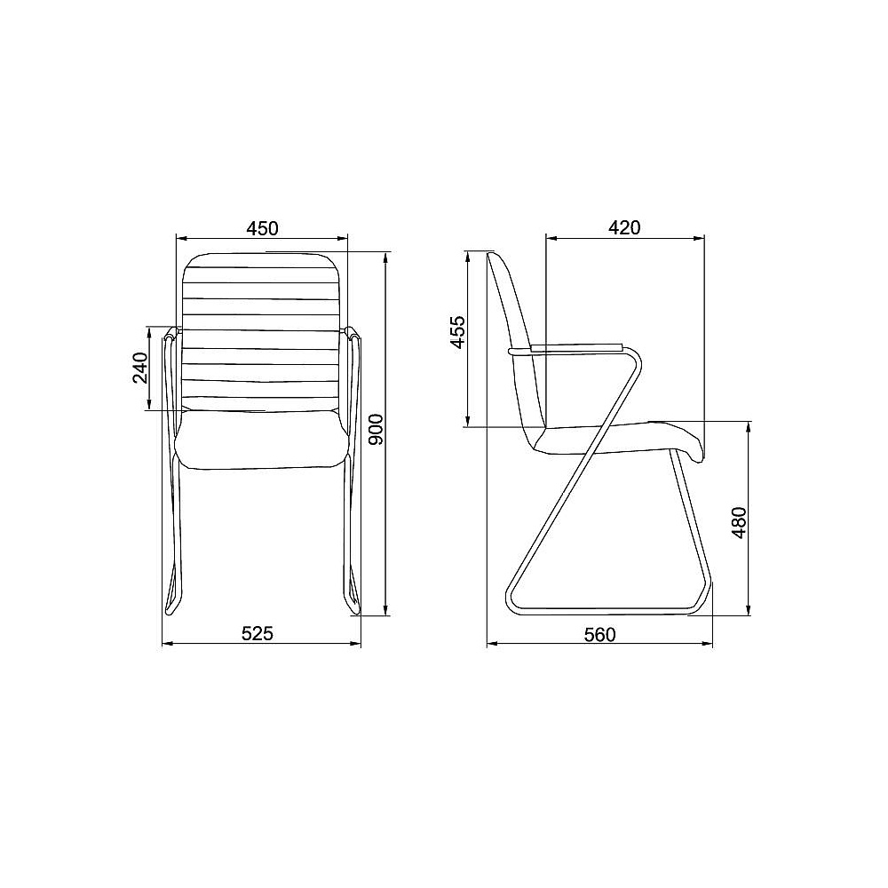 Кресло для посетителей SitUp TASK chrome экокожа, кремовый - 2