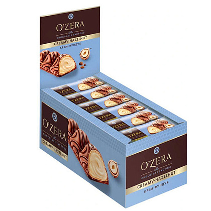 Вафельный батончик "O`Zera Creamy Hazelnut" с молочно-ореховой начинкой, 23 г - 2
