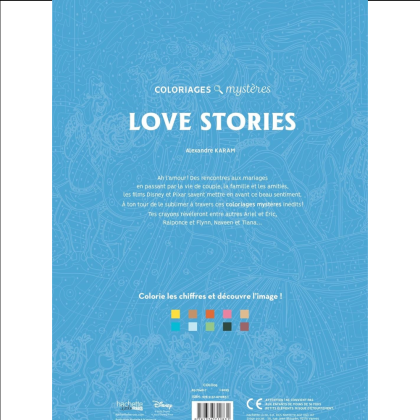 Раскраска по номерам на фрунцузском языке "Coloriages mystères Disney - Love Stories" - 2