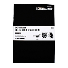 Скетчбук "Sketchmarker marker line", 17.6x25 см,160 г/м2, 16 листов, черный