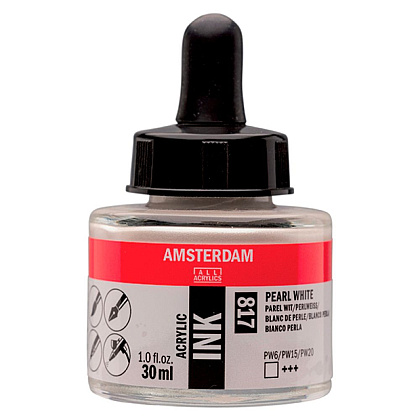 Жидкий акрил "Amsterdam", 817 жемчужный белый, 30 мл