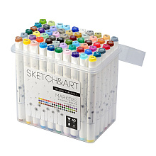 Набор двусторонних маркеров для скетчинга "Sketch&Art", 60 цветов