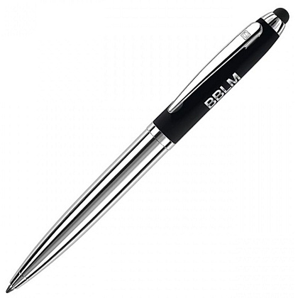 Ручка шариковая автоматическая "Senator Nautic Touch Pad Pen", 1.0 мм, черный, серебристый, стерж. синий
