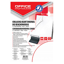 Обложка для переплета "Office Products", A4, картон глянцевый, 250 г/м2, 100 шт., белый