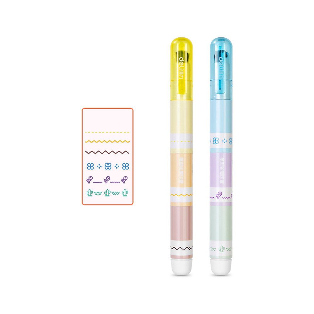Маркер текстовый Deli TB341 с роликовым штампом, ассорти - 2