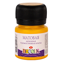 Краска акриловая матовая "Декола", 220 желтая средняя, 20 мл., банка