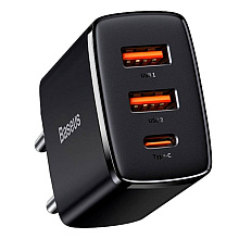 Сетевое зарядное устройство Baseus "CCXJ-E01 (CCCP30UE)" Compact Quick Charger 2U+C 30W, черный