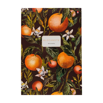 Блокнот "Flora. Paradise. Oranges", A4, 80 листов, клетка, оранжевый, зеленый - 2