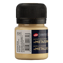 Краска акриловая металлик "Декола", 974 золото сусальное, 20 мл., банка